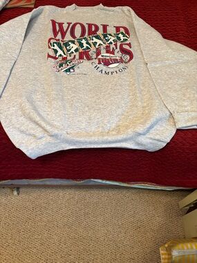 Tultex Gray World Series Sweatshirt with Red and Green Graphics